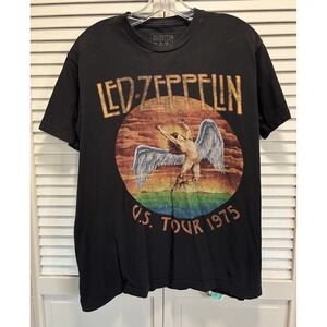 Vintage Led Zeppelin Mens Size L US Tour Concert Retro 1975 Y2K T-shirt Band